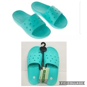 New Aqua Youth Kid Foam Sandals Slides Light Holes Personalize Hobby Lobby 11/12